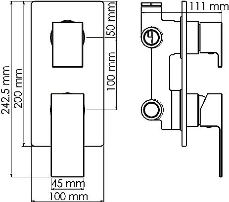 Смеситель Wasserkraft Abens 2071 С ВНУТРЕННЕЙ ЧАСТЬЮ, для ванны с душем