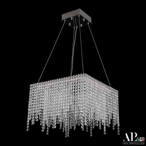Подвесная люстра светодиодная APL LED Sicilia SH04.42.B.Ni.4000 (220V, хрусталь, на тросе)