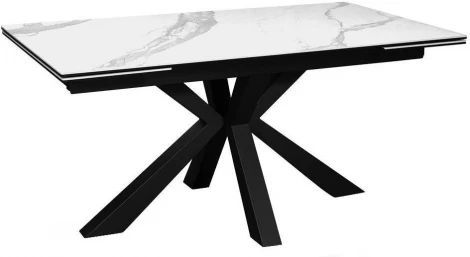 Стол SFE140 Керамика Белый мрамор/подстолье черное/опоры черные (2 уп.) Dikline 00-00062493