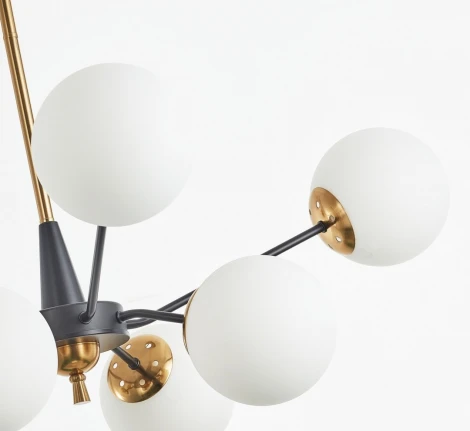 Потолочная люстра на штанге Arte Milano Neapolis-79808 279808/8 BK/GD (220V, шар)