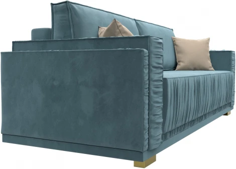 Диван прямой Лига-044 (Бирюзовый,Бежевый/Велюр) Лига Диванов арт.122251