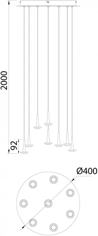 Подвесной светодиодный светильник каскадный Mantra Andromeda 8933+8PL