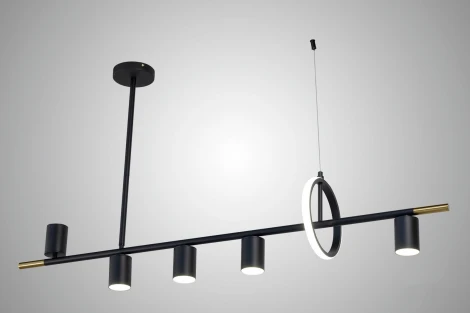 Подвесной светильник светодиодный на штанге AM Group AM438 BK (220V, на тросе)