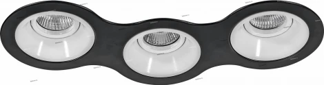 Рамка для трех встраиваемых светильников Lightstar Domino, овал, черный