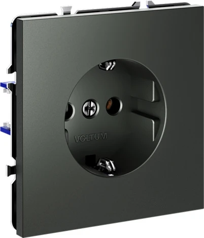 Розетка с заземлением (титан) Voltum S70 VLS040106