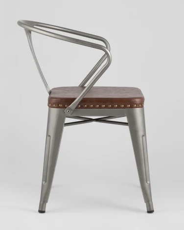 Стул Stool Group TOLIX ARMS SOFT с подлокотниками серебристый УТ000001287