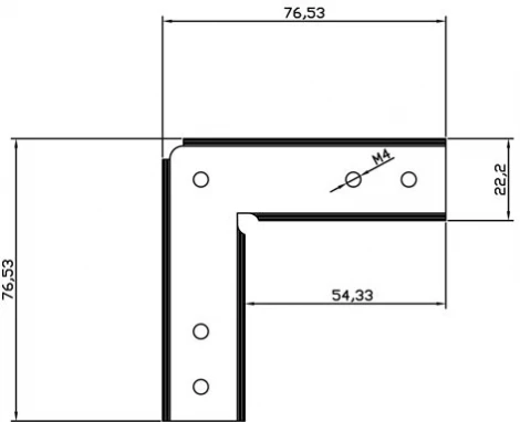L-образный соединитель 90" для трекового шинопровода, белый Donolux SPACE-Track system L connector W