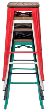 Барный стул Tolix Wood Белый матовый