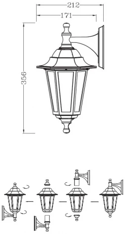 Уличный настенный фонарь Oasis Light PETERSBURG PL 79802P Bl