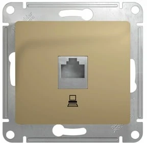 Розетка встраиваемая Ethernet RJ-45 (титан) Systeme Electric Glossa GSL000481K