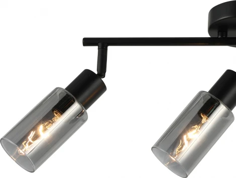 Настенно-потолочный спот на штанге Escada Sector 10172/3A Chrome 3x40Вт E14, металл/стекло, черный/дымчатый (220V)