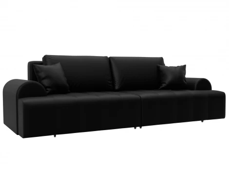 Диван прямой Лига-080 (ДСП/Пластик/Экокожа/Черный) Лига Диванов 131122