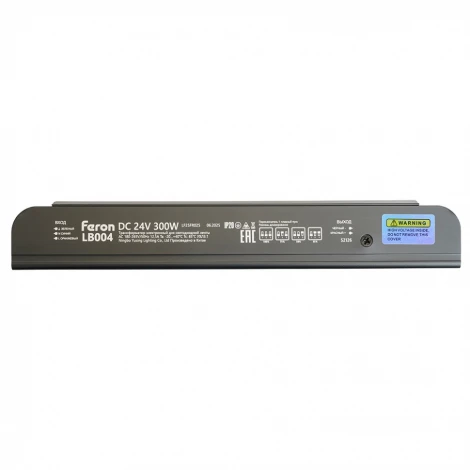 Трансформатор электронный для светодиодной ленты с плавным пуском и диммированием 300W 24V IP20 клипсы Feron LB004 52126