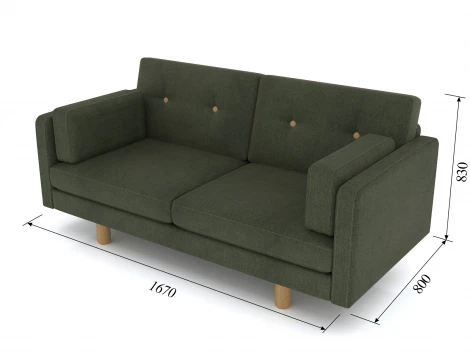 Диван Arsko Ингвар М зеленый велюр