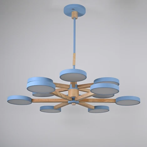 Потолочная люстра Wi-Fi на штанге Turna Dbl L12 Blue By ImperiumLoft Turna-Dbl01 (LED, 220V, голосовое управление, умный дом - Алиса)