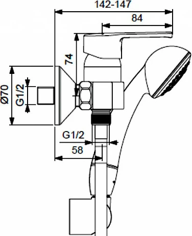 Смеситель Vidima Уно BA237AA для душа