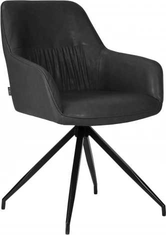 Стул обеденный Dobrin DANIEL (черные ножки, винтажная антрацитовая экокожа (RU-08))