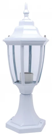 Столб уличный Horoz Leylak, 1 плафон, белый с прозрачным