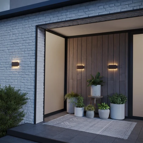 Настенный уличный светильник с переключ. цв. температуры Novotech Strait 359591 коричневый IP54 LED 10W 220V 3000К\4000К\6000К