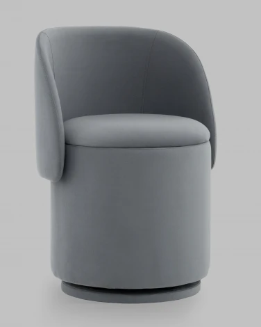 Пуф-трансформер Таунсвилл вращающийся с ящиком велюр серый Stool Group арт.УТ000041704
