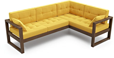 Диван Arsko Астер У орех желтый велюр