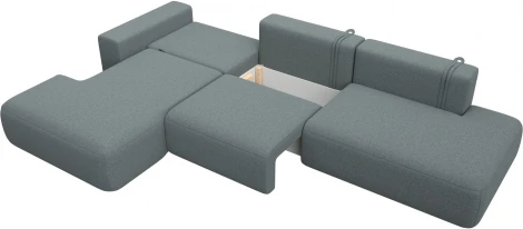 Диван угловой Лига-036 НПБ Модерн Лонг левый угол Лига Диванов (Рогожка) арт.124696L