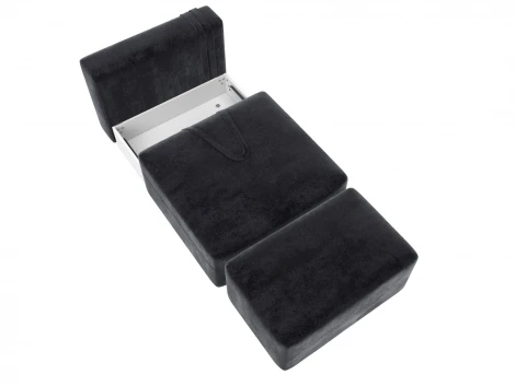 Модули диван и пуф Лига-060 НПБ (ЛДСП,Брус,Фанера,Велюр/Темно-серый) Лига Диванов 129592