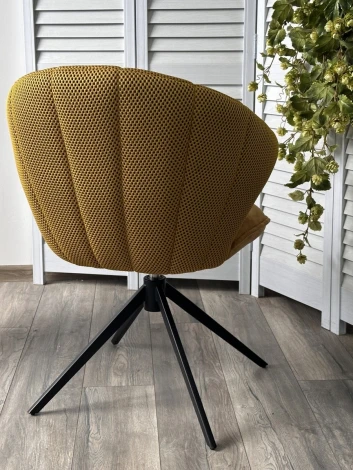 Стул ASTRA 360 град. поворот Желтый Sonic 68 ткань / 7525-132 велюр / черный каркас, ®DISAUR (арт.621M05766)