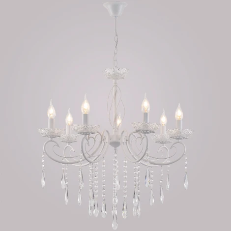 Подвесная люстра Reluce 04207-0.4-07 WH (220V, подвески, на цепи, подсвечник, свеча)