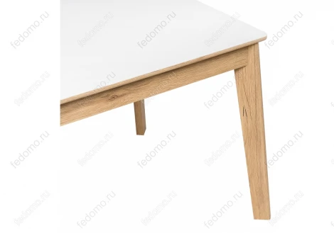 Стеклянный стол Woodville Арья белый / дуб монтана 462109