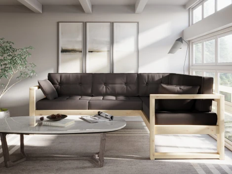 Диван Arsko Астер У сосна каменный велюр