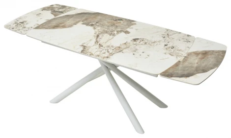 Стол RIVOLI 140 GLOSS LUXURY PANDORA SINTERED STONE/ WHITE
