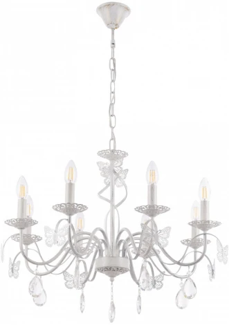 Подвесная люстра Arte Milano AM346179 346179/8 WT+SL (220V, подвески, на цепи, подсвечник, свеча)