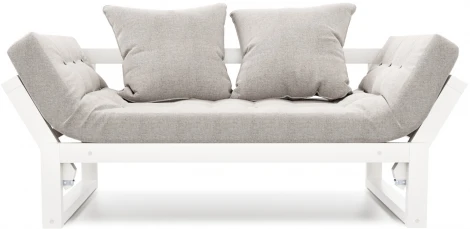 Кушетка Arsko Амбер белая эмаль серая рогожка