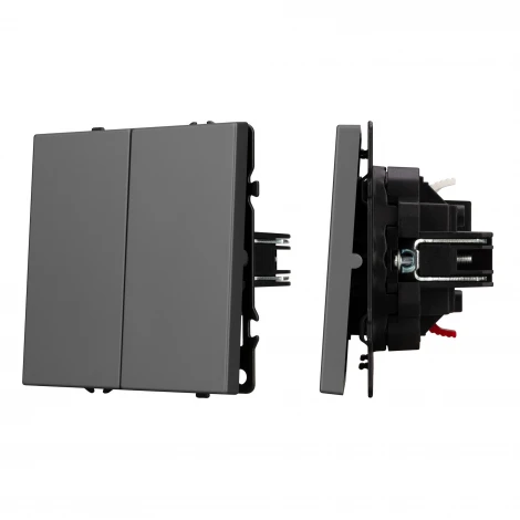 Механизм выключателя двухклавишный непроходной SWT-NOBE-MK02-SFPL-GR (230V, 10A) (Arlight) 054254