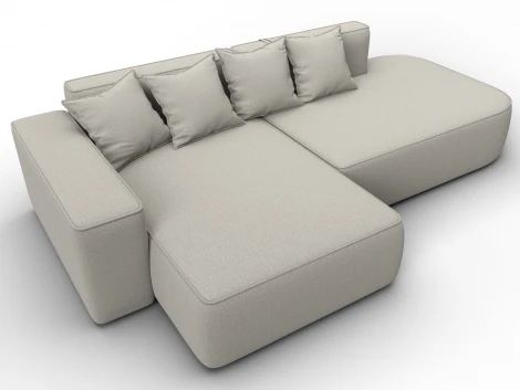 Диван угловой Лига-065 угол левый (ДСП/Пластик/Рогожка/Бежевый) Лига Диванов 129797L