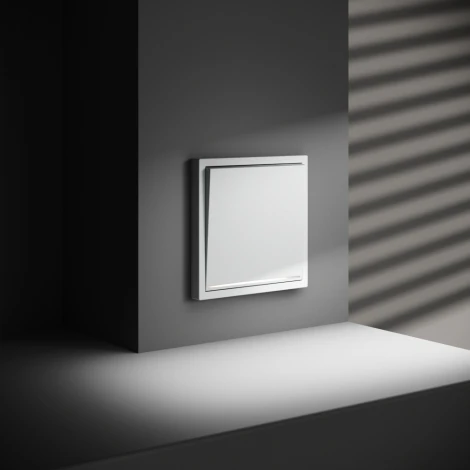 Выключатель одноклавишный с подсветкой (белый матовый) Voltum S70 VLS010202