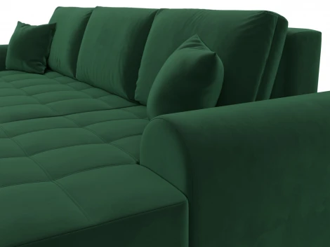 Диван угловой Лига-080 угол правый (ДСП/Пластик/Велюр/Зеленый) Лига Диванов 134747