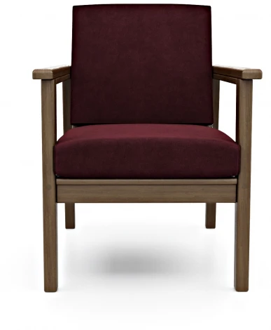 Кресло Arsko Лориан орех велюр бордовый
