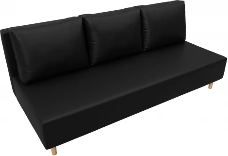 Диван прямой Лига-033 (Черный/Экокожа) Лига Диванов арт.121099