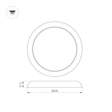 Точечный светильник встраиваемый CL-FIOKK-R220-18W Day4000-MIX (WH, 120 deg, 230V) (IP44 Пластик) 033445 (LED, круглые)