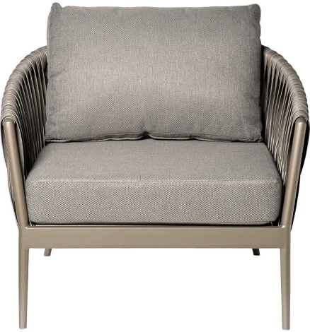 Кресло "Муза" серое 81,5*88,5*75см, оплетка"лента" Garda Decor арт.39AR-KRES-3691 SER