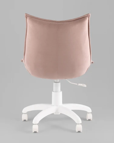 Кресло офисное Осло велюр пыльно-розовый, пластик белый TopChairs УТ000043348