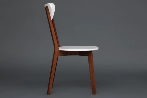 Стул жесткое сиденье MAXI (Макси) Белый + Коричневый (каркас бук, сиденье, спинка - мдф)