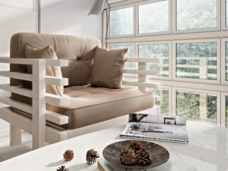 Кресло Arsko Стоун беленый дуб светло-бежевый велюр