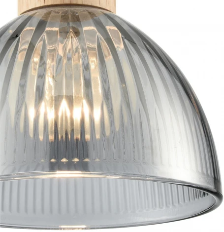 Подвесной светильник Lumion Natana 8053/1А дерево/смоки металл/стекло E27 1*60W 220V
