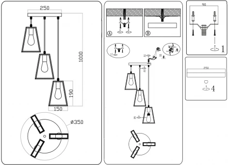 Подвесной светильник Ambrella Traditional TR80499 (220V, на проводе)