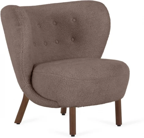 Кресло Lounge Wood ОГОГО (арт.819084), (Искусственный мех/Коричневый)