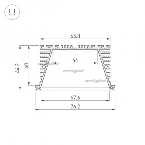 Профиль KLUS-POWER-RW70F-2000 ANOD (Алюминий) 019881 Arlight