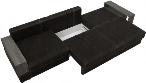 Диван прямой с 2 полками Лига-055 НПБ Лонг Лига Диванов (Велюр) арт.129098